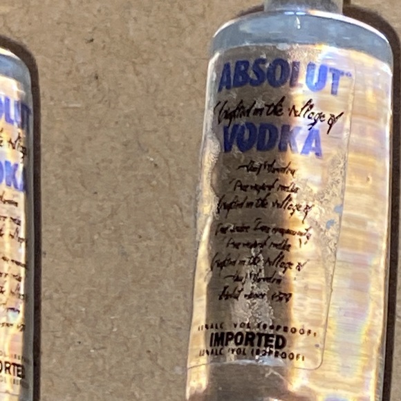 Hand made vodka, miniature bottle, sterling, silver earrings. - Picture 3 of 6